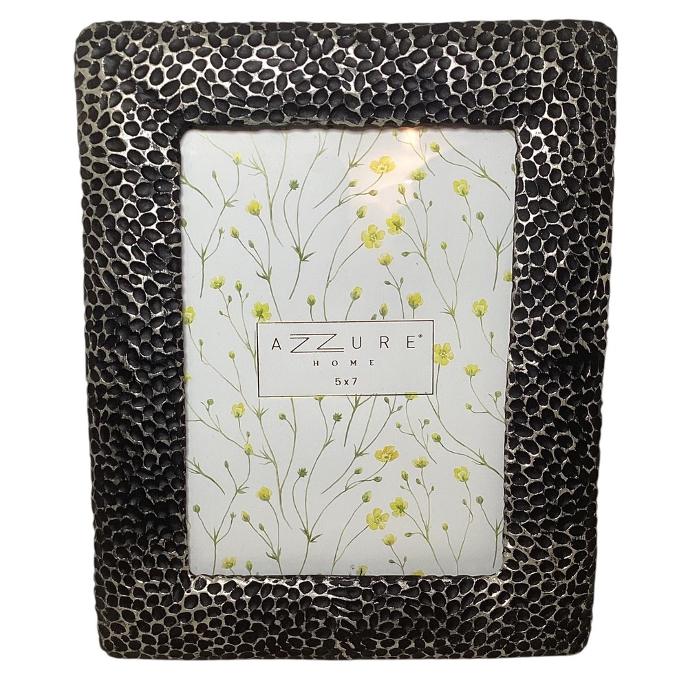 Azzure Home 5x7 Hammered Texture Metallic Pewter Picture Photo Frame